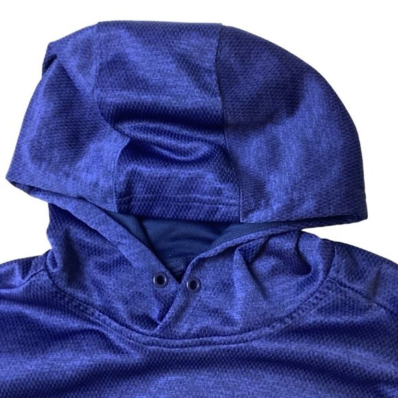 Adidas Climalite Blue Pullover Hoodie Spell Out Logo Mens Size Large - Picture 3 of 9